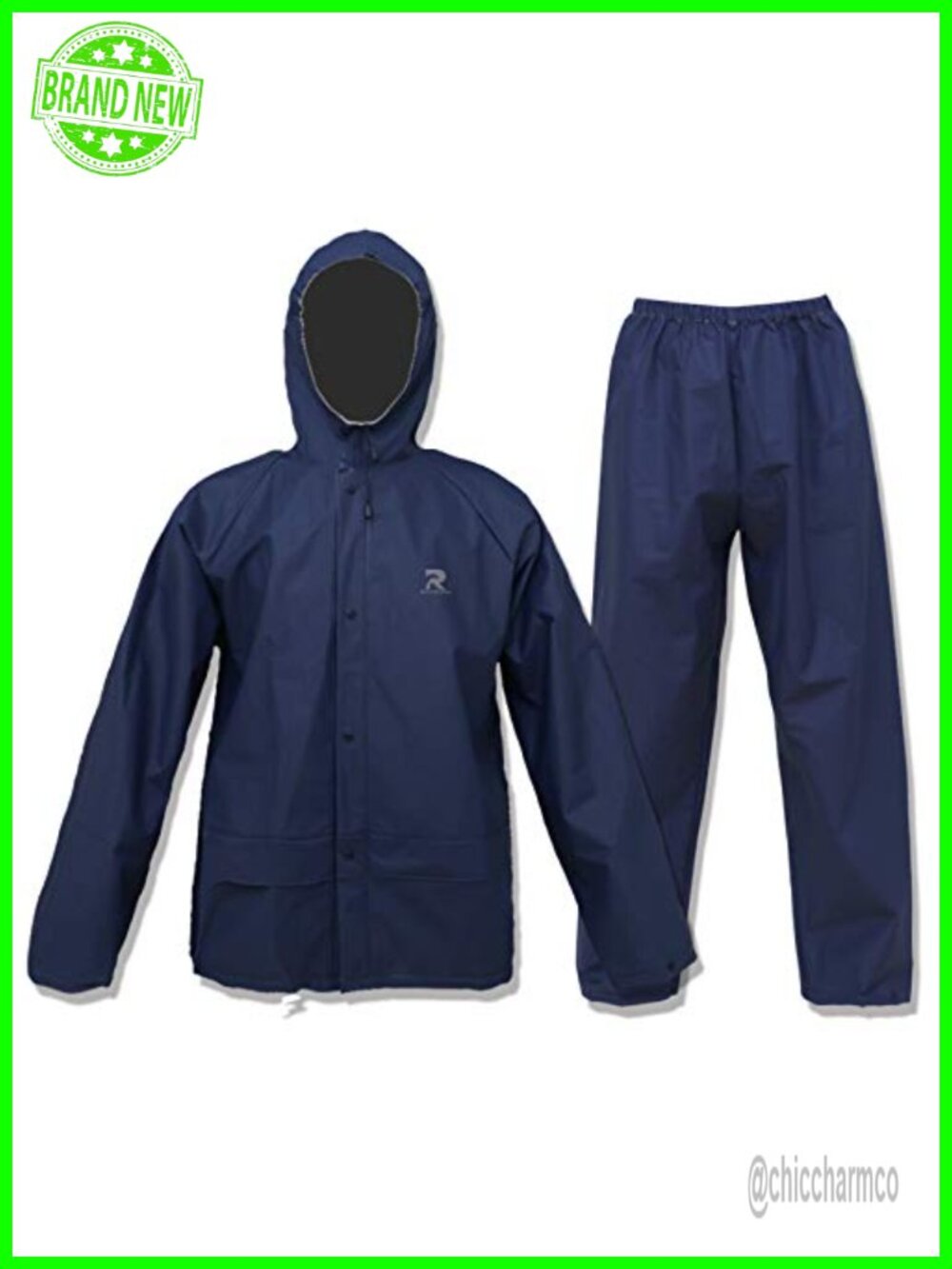 Ultra-Lite Waterproof EVA Rain Suit Jacket & Pants Set 2-Piece Rain Gear